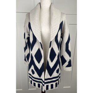 J Crew Chunky Knit Aztec Cardigan Sweater Women's Size XXS Oversized Tribal Boho
